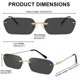 thumbnail image 2 of Mimigo Retro Small Narrow Rimless Sunglasses Clear Eyewear Vintage Rectangle Sunglasses For Women Men B2643, 2 of 3