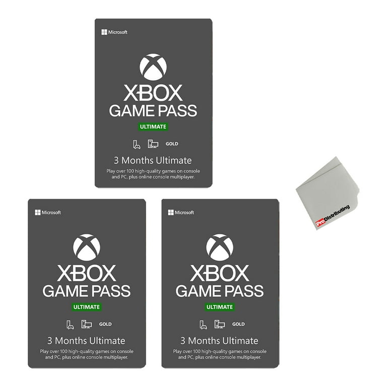 Xbox Game Pass Ultimate: 3 Month Membership - Physical Card with Microfiber  Cleaning Cloth