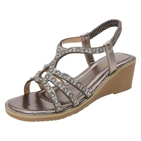

Gzea Womens Sandals Dressy Cool Slippers Female Soft Soled Non Slip Wear Resisting Flat Beach Flops Lady Sandals Women Slippers Summer Sandals Grey 39