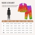 thumbnail image 4 of Balery Colorful Glitter Conjunto de Pijama con Estampado para Mujer, Conjunto de Dos Piezas con Manga Larga, Ropa de Dormir Suave con Bolsillos, Pijamas Cómodos-Large, 4 of 7