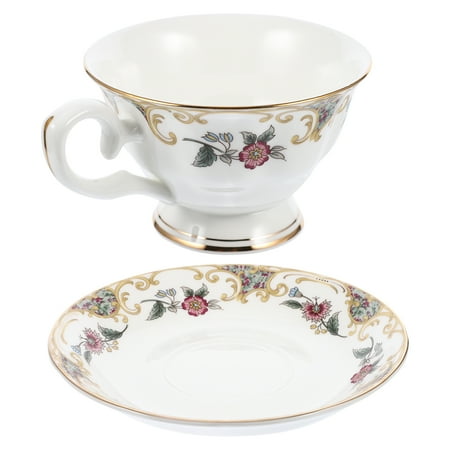 

1 Set European Style Cup Coffee Milk Drinking Cup with Tray (Assorted Color)