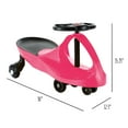 thumbnail image 2 of Rockin' Rollers Wiggle Car Ride On Toy for Kids Ages 3 and Up (Hot Pink), 2 of 6