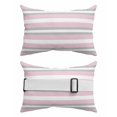 thumbnail image 2 of Pack of 4 Outdoor Lumbar Pillow Covers 12x20 Inch, Pink Grey Stripe Waterproof Throw Pillow Covers Set, Farmhouse Modern Art Striped Indoor&Outdoor Decorative Cushion Cases for Patio Porch Car, 2 of 7