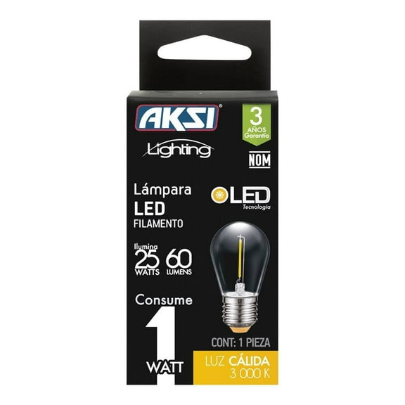Foco Aksi Led 122212 Transparente LC  Luz Cálida
