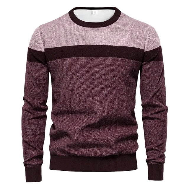 HBFAGFB Chemises à Manches Longues pour Hommes Col Rond Tops à Blocs de Couleur Vêtements de Mode Simples Rouge Taille 3TG