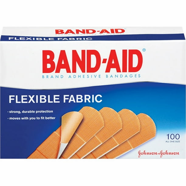 BANDAID Adhesive Bandages Flexible Fabric 100 per Box