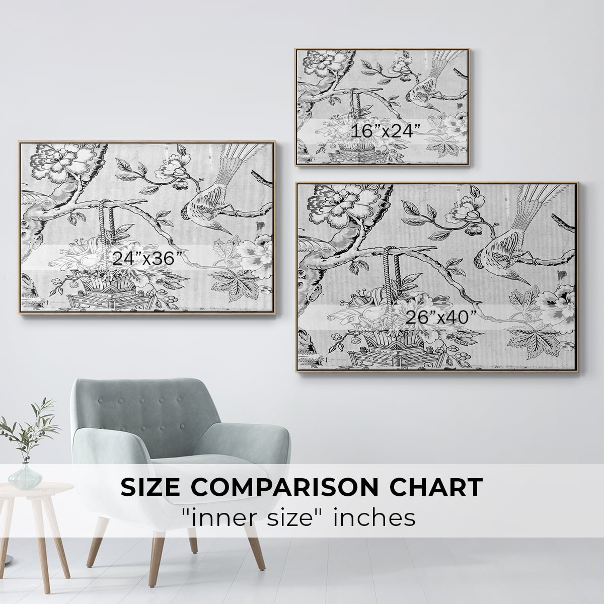 Vintage Abstract Print-XIX Framed in Natural Wood Wood Gallery Wrapped Canvas 17 in. x 25 in.
