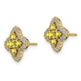 thumbnail image 2 of Auriga Fine Jewelry 14K Yellow Gold Lab Grown Diamond and Created Yellow Sapphire Stud Earrings for Women (L- 0.5 inch, W- 0.5 inch), 2 of 5