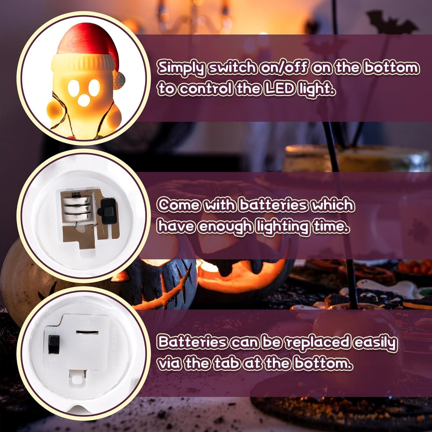 Christmas Ghost Decor, Halloween White Ghost with Santa Hat Led Night Light Little Boo Figurine Statue Festival Lamp Table Topper Decoration for Home Garden Room Halloween Xmas Decor Supplies