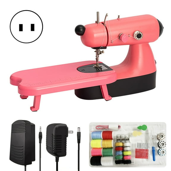 Electric Sewing Machine with Expansion Board LED Light Design Fast Stitch Compact Portable US Plug DIY Clothes Curtains Sewing Machine