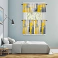 thumbnail image 6 of Abstract Graffiti Kitchen Curtains Valances and Tiers Set of 3 Watercolor Gray Yellow Tier Curtains and Valance with Rod Pocket for Small Windows, 27.5"x24", 6 of 9