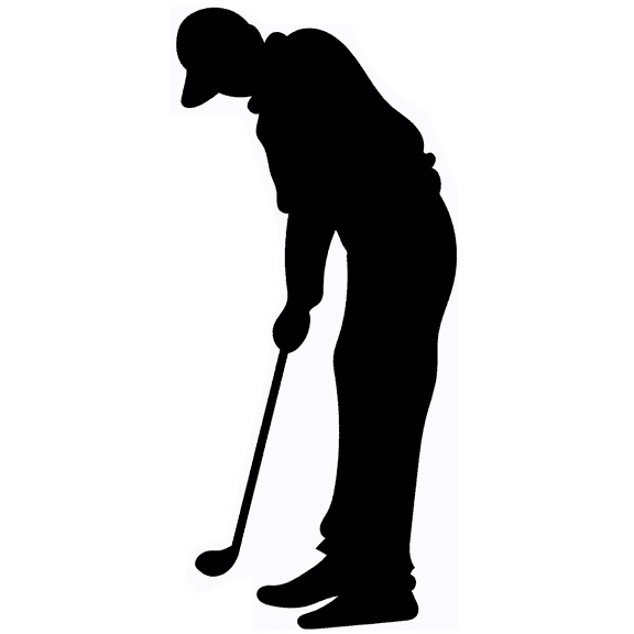 SP12665 Golfer Putting Silhouette Cardboard Cutout Standee Standup