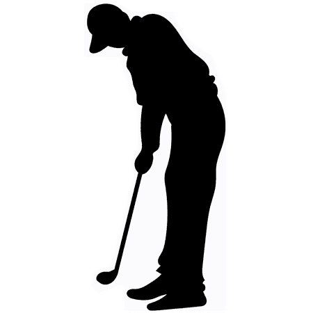 SP12665 Golfer Putting Silhouette Cardboard Cutout Standee Standup