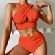 thumbnail image 1 of Trajes de baño tankini para mujer Conjuntos de bikini de dos piezas con tirantes y espalda descubierta de color liso a la moda para mujer Trajes de baño para mujer Trajes de baño tankini para mujer, 1 of 4