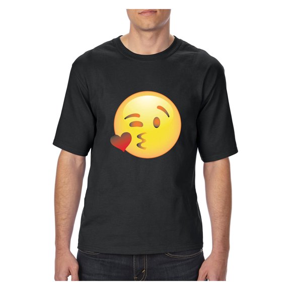 MmF - Big Men's T-Shirt, up to Tall Size 3XLT - Emoji Winky Face