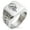 Silver, variant on Stainless Steel Howling Mad Wolf Geometric Pattern Biker Style Polished Ring
