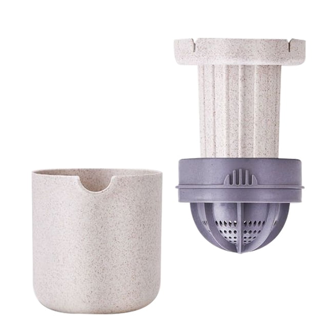 BESTYASH Rotary Manual Juicer Hand Juicer Beige Compact for Outdoor Travel 1Set