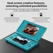 RG DS Handheld Game Consoles RG DS Gaming Console Dual-screen Video Game Console Android 14 Portable Pocket Arcade 40000mAh Battery WiFi Bluetooth HD Output Turquoise
