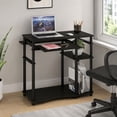 thumbnail image 2 of Furinno Abbott Desk, 31.5 Inch Black Computer Desk with Keyboard Tray, Easy Assembly Gaming Desk with Storage Shelf, Office Desk for Home Office, Bedroom, Black Espresso, 2 of 5