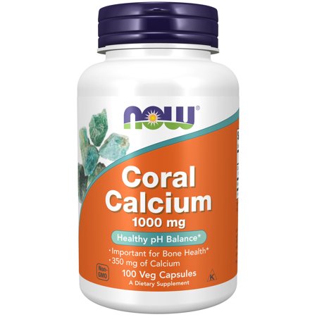 NOW Supplements, Coral Calcium 1,000 mg, Bone Health*, Healthy pH Balance*, 100 Veg