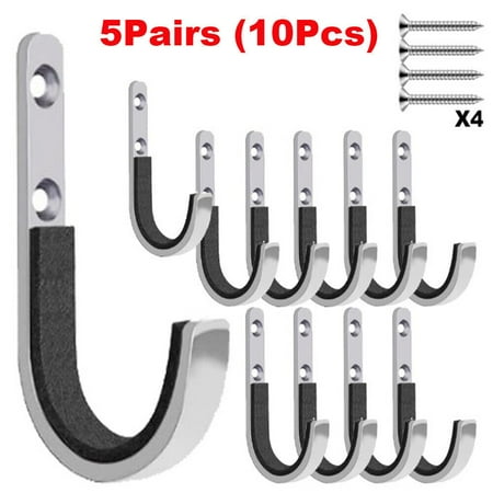 Cocobaby 10Pcs Wall Mount Gun Rack Rifle Shotgun Hanger Felt Lined Hand Made Hook Storage