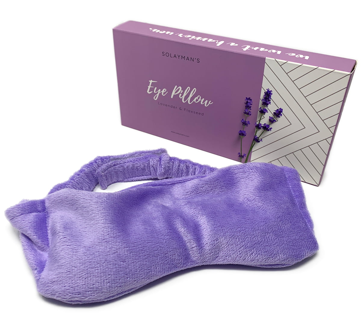 Made in USA by Happy Wraps Lavender Eye Pillow Free Gift Eye Mask for Sleeping Onyx Multi Use Hot Cold Eye Pillow for Yoga Migraine and Stress Relief Yoga Eye Pillow Lavender 