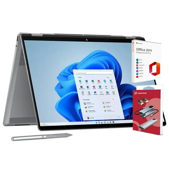 HP 2025 OmniBook X Flip 2-in-1 Laptop, 16" WUXGA Touchscreen, AMD Ryzen 5 (6-Core up to 4.9 GHz), 8GB RAM, 2TB SSD, Backlit, USB-C, Stylus, Lifetime Office, Mytrix Accessories, Windows 11 Home