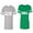 Men Heather / Women Green, variant on Clyde Bonnie Unisex Couple Matching Cotton Jersey style T-Shirt Contrasting stripes on sleeves (Men Heather / Women Heather) (Men M / Women L)