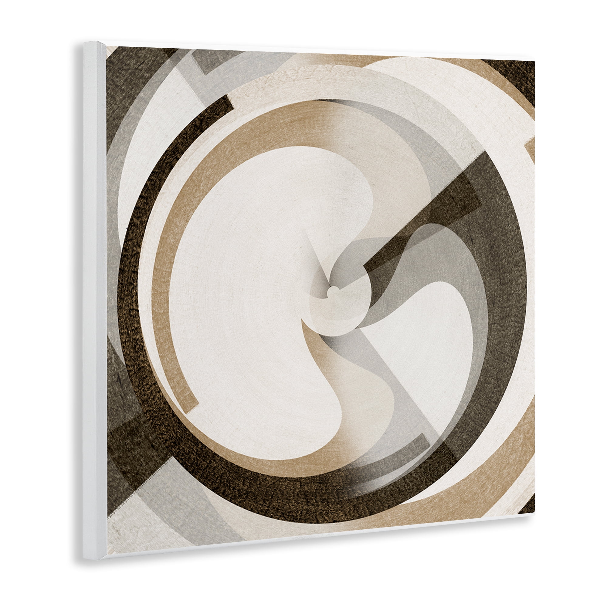 Stupell Industries Neutral Tones Vortex Abstract Painting Unframed Art Print Wall Art, 12 x 12