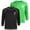 Black/Jasmine Green, variant on iXtreme Boys' Rash Guard Shirts Long Sleeve - 2 Pack UPF 50+ Quick Dry Sun Protection Swim Shirts - (8-18)