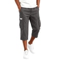 thumbnail image 7 of Below The Knee Shorts for Men Corduroy Long Cargo Shorts Casual 3/4 Length Sweat Capris with Pockets Dark Gray 2XL, 7 of 7