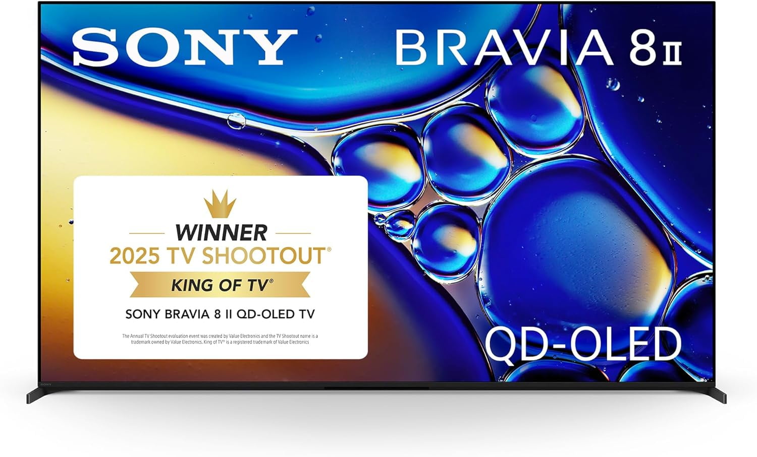 Sony K55XR80M2 55 Inch Bravia 8 QD-OLED 4K HDR Google TV with an Austere 5S-PS4-US1 4-Outlet Power (2025)