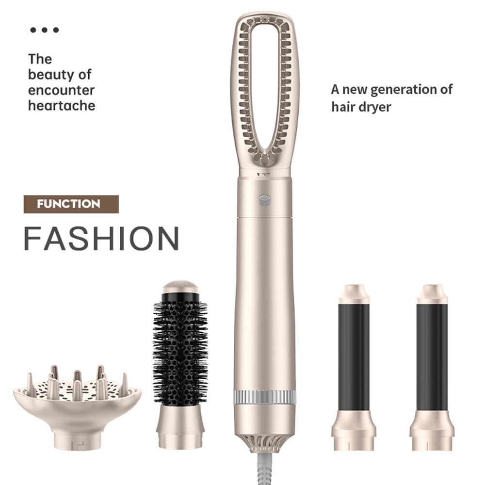 Blow Dryer Brush ABS CrazyDeer Negative Ion Detachable 1200W Gold Color Electric Hair Dryer Brush