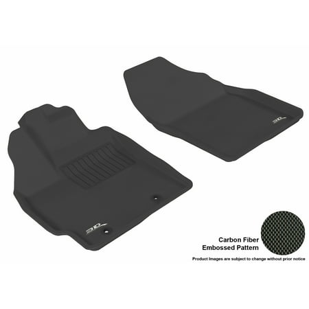 3D MAXpider 2012-2017 Toyota Prius/ Prius V Front Row All Weather Floor Liners in Black with Carbon Fiber