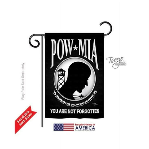 Breeze Decor 58062 Military POW & MIA 2-Sided Impression Garden Flag - 13 x 18.5 in.