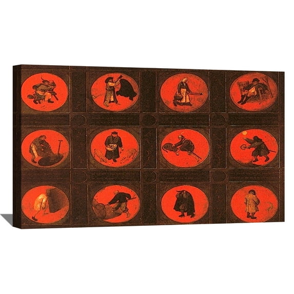 Pieter Bruegel The Elder Painting Twelve Proverbs By Pieter Brueghel Canvas Art Framed Wall Art