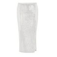 thumbnail image 3 of Women Solid Color Sequins Fashion High Waist Slim Casual Skirt Vacation Holiday Female Dailywear, 3 of 5