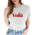 thumbnail image 1 of TSADFHJI Chandails en Molleton Femmes Grande Taille T-Shirt Décontracté Mode Couleur Unie Imprimé Lettre Col Rond Manches Courtes m Blanc, 1 of 4