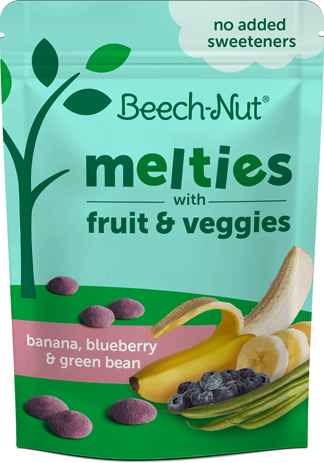 Beech-Nut Fruit & Veggie Melties Stage 3, Banana Blueberry & Green Beans Toddler Snack, 1 oz Pouch