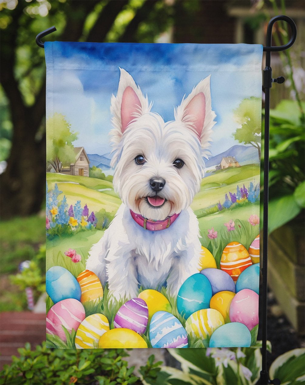 Westie Easter Egg Hunt Garden Flag 11.25 in x 15.5 in