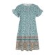 thumbnail image 3 of Vestidos de verano bohemios de manga corta informales para mujer, cuello redondo, estampado floral, cintura alta, playa, minivestido fluido con vuelo Pompotops ghjkhdj11242, 3 of 4