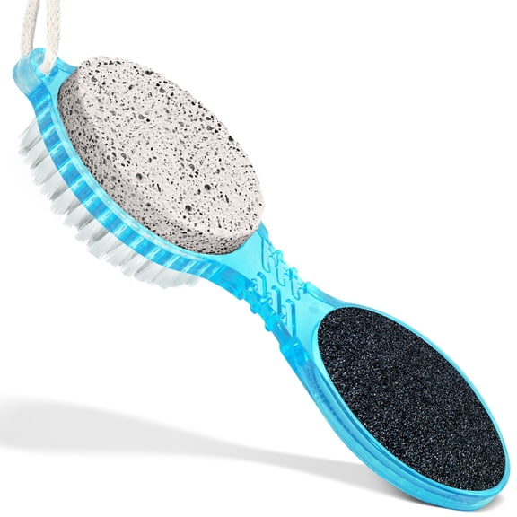 DecorRack 4-in-1 Pedicure Paddle Kit with Pumice Stone, Foot File, Nail Brush & Callus Remover for Smooth Feet, Heels & Dry Skin Care (1 Count)