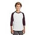thumbnail image 3 of Sport-Tek ®  Youth Colorblock Raglan Jersey.  Yt200 Xs White/ Maroon, 3 of 4