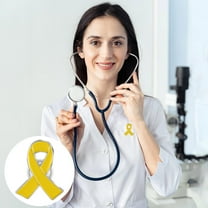 Cancer Awareness Pins - Ribbon_Hope Lapel Brooches, Cancer Awareness Accessories, Women Cancer Themd_Charity Public Social Event Badge,Yellow