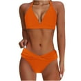 thumbnail image 3 of Oplxuo High Waisted Bikini Sets for Women Two Piece Tummy Control Swimsuits Halter Twist Front Bathing Suit Swimwear, 3 of 7