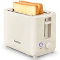 thumbnail image 2 of TomaChef 2-Slice Toaster, 7 Shade Settings, Extra-Wide Slots for Bagels and Bread, Removable Crumb Tray, Compact Design, Off-White, 2 of 9