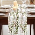 thumbnail image 3 of Table Runners 72 Inches Long Dress Scarves, Green Pink Weeping Eucalyptus Farmhouse Kitchen/Dining Table Runner, Coffee Tablerunners, Spring Summer Farmhouse Leaves 18x72 Inch, 3 of 9