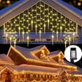 thumbnail image 1 of Decoraciones navideñas 2023 luces LED guirnaldas de cortina de carámbano IP44 impermeable conectable 216 LED caída 0,6/0,7/0,7 Año Nuevo 2, 1 of 4