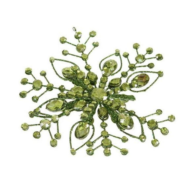 Flocon de Neige de Bijou de 6 Po Suspendu&44; Vert - Pack de 24
