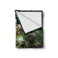 thumbnail image 2 of Fantasy World Soft Flannel Fleece Throw Blanket, Graphics of Fantasy Scene with Girl and Saber-tooth Tiger Plants Galaxy, Cozy Plush for Indoor and Outdoor Use, 70" x 90", Green, by Ambesonne, 2 of 6